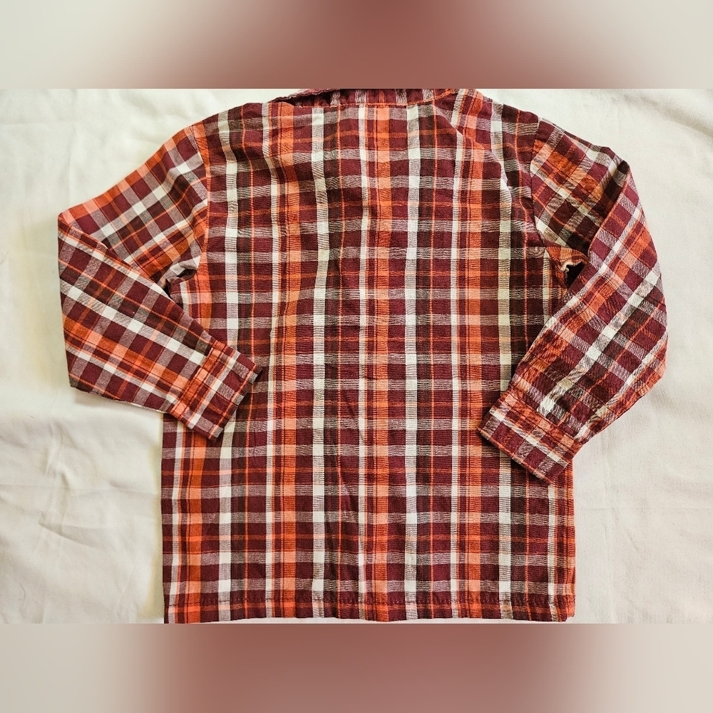 Wonder Kids Boys Red Plaid Lightweight Long Sleeve Button Up Shirt Size 2T - Picture 9 of 9